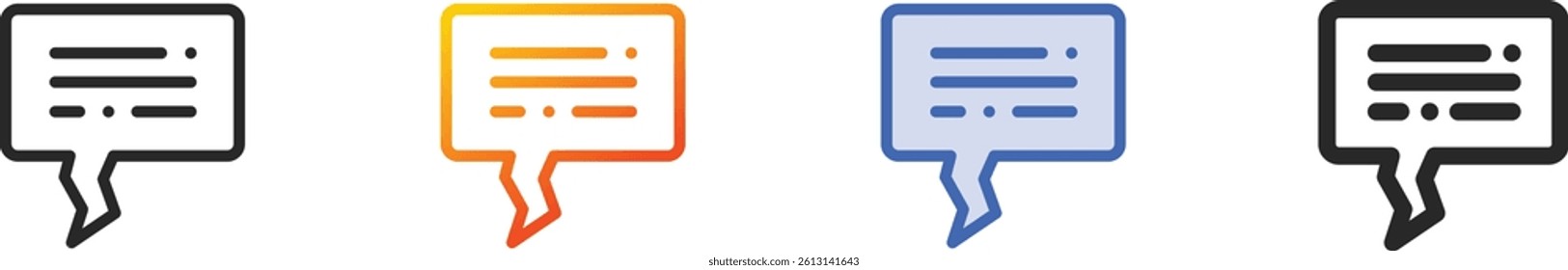 speech bubble icon.Thin Linear, Gradient, Blue Stroke and bold Style Design Isolated On White Background