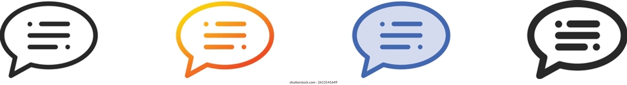 speech bubble icon.Thin Linear, Gradient, Blue Stroke and bold Style Design Isolated On White Background