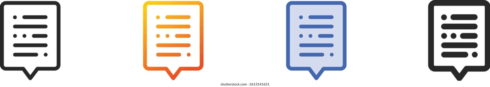 speech bubble icon.Thin Linear, Gradient, Blue Stroke and bold Style Design Isolated On White Background