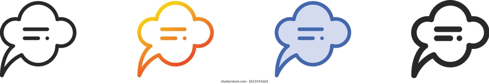 speech bubble icon.Thin Linear, Gradient, Blue Stroke and bold Style Design Isolated On White Background