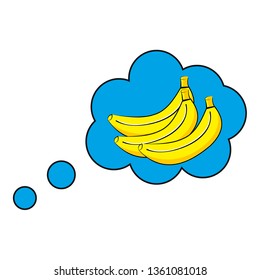 speech bubble illustration with banana.vector icon for t-shirt print,wallpaper,poster