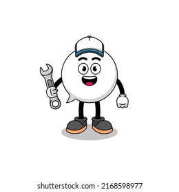speech bubble illustration cartoon as a mechanic , character design