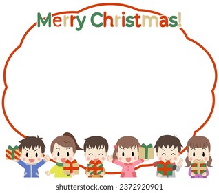 Sprechblase Illustration von Kindern, die Geschenke halten