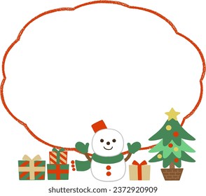 Speech bubble illustration of Christmas materials