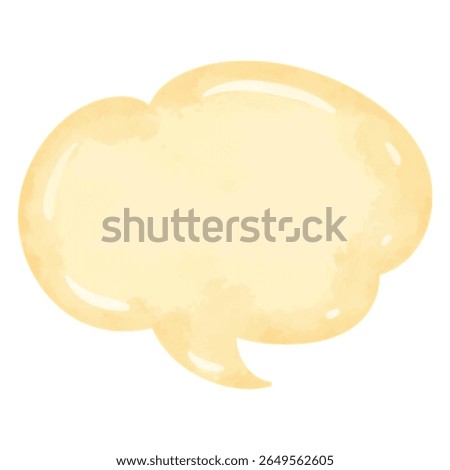 Speech bubble illustration in hand drawn watercolor painting style, speech bubble clip art, speech clip art, dialogue communication balloon, speech bubble vector illustration