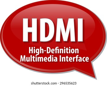 Speech bubble illustration of information technology acronym abbreviation term definition HDMI High Definition Multimedia Interface