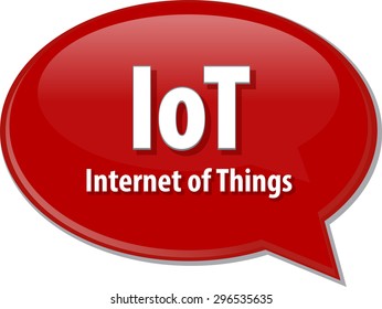 Speech bubble illustration of information technology acronym abbreviation term definition IoT Internet of Things