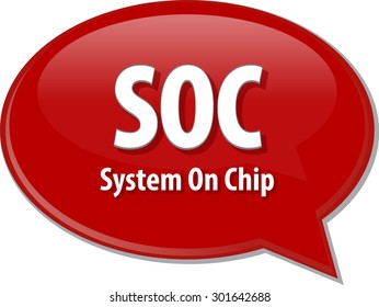 Speech bubble illustration of information technology acronym abbreviation term definition SOC System On Chip