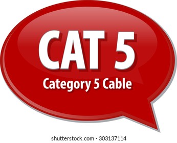 Speech Bubble Illustration Of Information Technology Acronym Abbreviation Term Definition CAT 5 Category 5 Cable