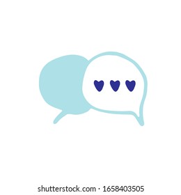 speech bubble illustration. love conversation in doodle style in vector.dialogue bubble