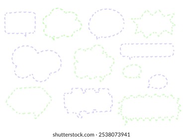 Speech bubble illustration set.blue and green.