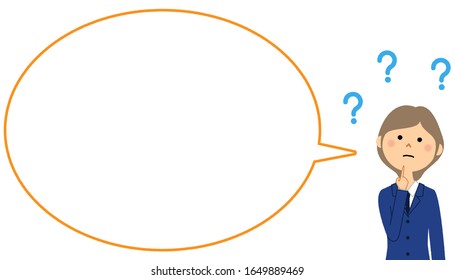 It is a speech bubble illustration of a student who has doubts.