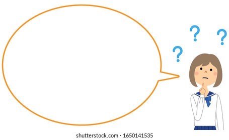 It is a speech bubble illustration of a student who has doubts.