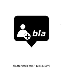 speech bubble illustration with user icon.add user,friend