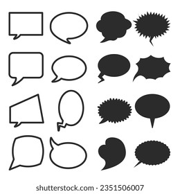 Speech bubble.set of illustration variant of text balloon chat,discussion,speech,vector Atar comic text fill background.
