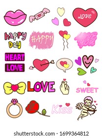 speech bubble, Illustration vector graphic of speech love set, icon, etc.