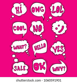 Speech bubble illustration.Colorful set. Cloud. Vector Illustration. EPS 10