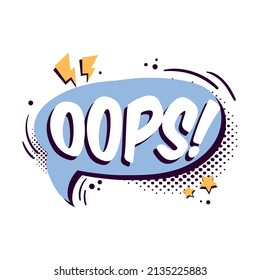 speech bubble image with oops lettering