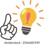 Speech bubble with index finger and exclamation mark