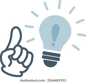 Speech bubble with index finger and exclamation mark