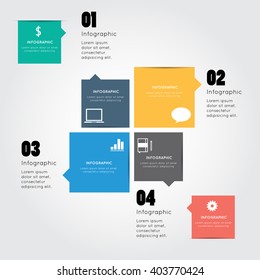 Speech bubble infographic for business project