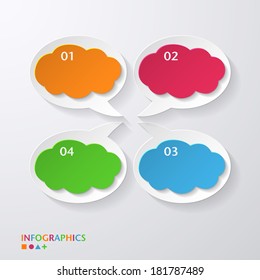 Speech bubble / infographics template / numbered banners / graphic or website layout vector