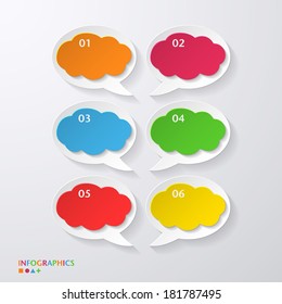 Speech bubble / infographics template / numbered banners / graphic or website layout vector