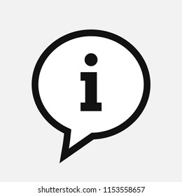 Speech bubble information icon, FAQ, Help icon, vector illustration