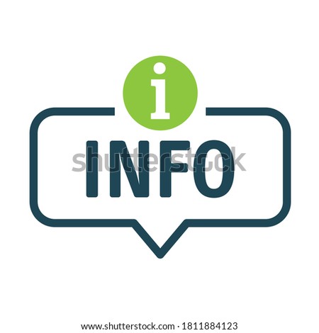Speech bubble information sign concept. Vector banner with icons and keywords