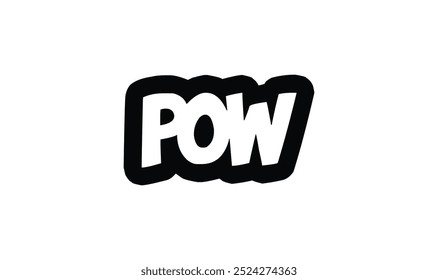 Burbuja de discurso con la inscripción pow, estilo cómico Dibujado a mano elemento de boceto con Vector de fondo blanco aislado.