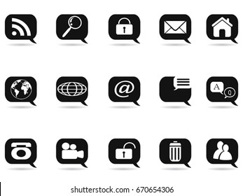 speech bubble with internet icons for internet design