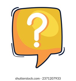 speech bubble with interrogation sign ask isolated icon