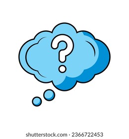 speech bubble with interrogation sign cloud isolated icon