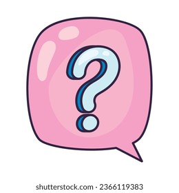 speech bubble with interrogation sign dialog isolated icon