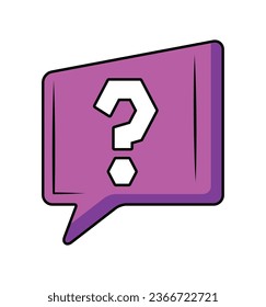 speech bubble with interrogation sign dialog isolated icon