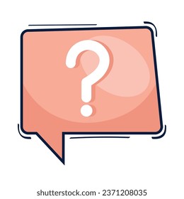 burbuja de voz con icono aislado de signo de interrogación