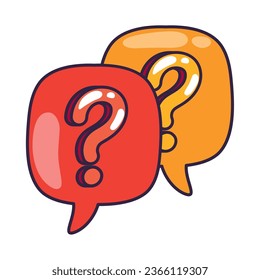 burbuja de voz con icono de signo de interrogación aislado