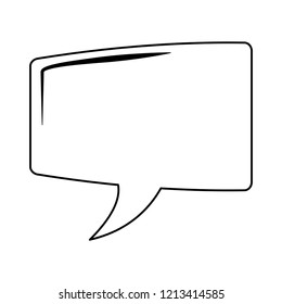 Speech bubble isolated in black and white