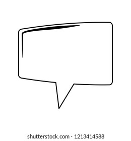 Speech bubble isolated in black and white