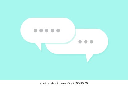Speech Bubble isolated on blue background. Frame templates for message. copy space. Vector illustration.