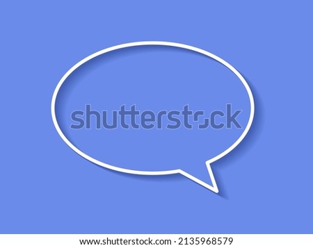 Speech Bubble isolated on blue background. Frame templates for message. copy space. Flat design. Vector illustration.