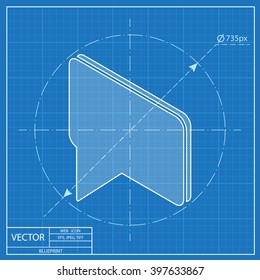 speech bubble isometric 3d blueprint icon 