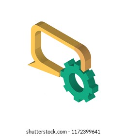 Speech bubble isometric left top view 3D icon