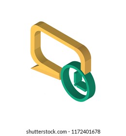 Speech bubble isometric left top view 3D icon