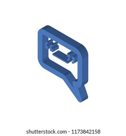 Speech bubble isometric left top view 3D icon