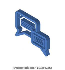 Speech bubble isometric left top view 3D icon