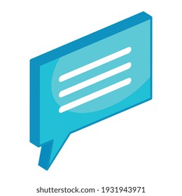 speech bubble isometric social media