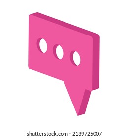 speech bubble isometric style icon