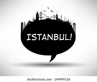 Sprechblase mit Istanbul-Wahrzeichen
