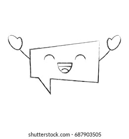 speech bubble kawaii character